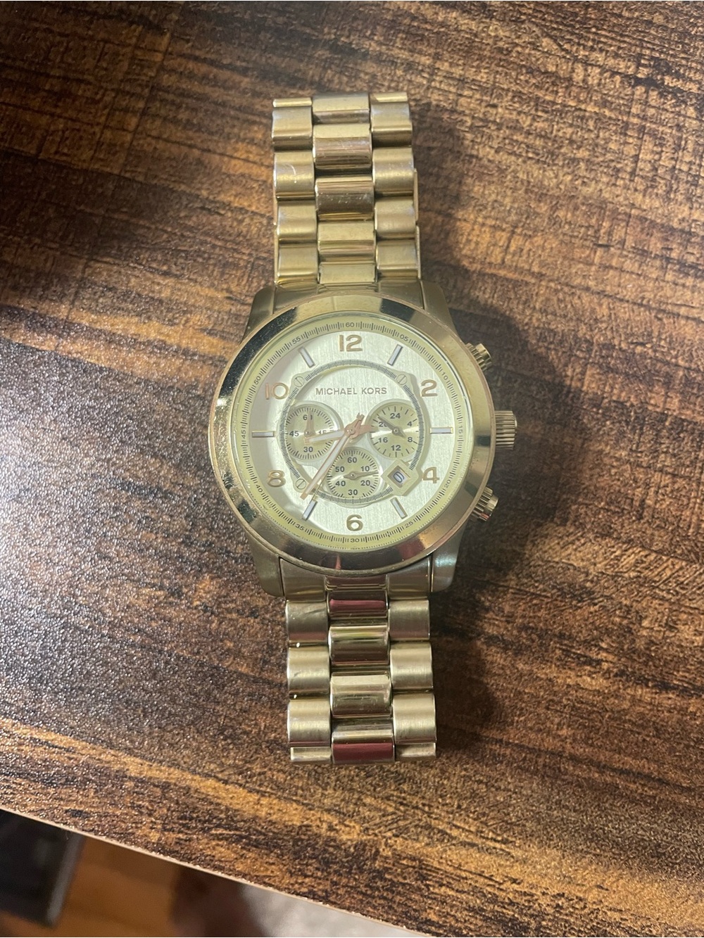 Michael Kors Gold-Tone Unisex Chronograph Bracelet Watch